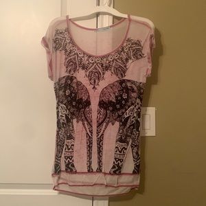 Light Pink Elephant Design Shirt